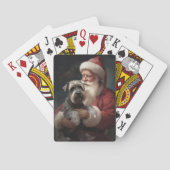 Schnauzer met Sinterklaas Feestelijke Kerstmis Pokerkaarten (Achterkant)