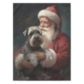 Schnauzer met Sinterklaas Feestelijke Kerstmis Tafelkleed (Voorkant)
