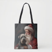 Schnauzer met Sinterklaas Feestelijke Kerstmis Tote Bag (Voorkant)