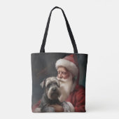 Schnauzer met Sinterklaas Feestelijke Kerstmis Tote Bag (Achterkant)