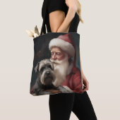 Schnauzer met Sinterklaas Feestelijke Kerstmis Tote Bag (Dichtbij)