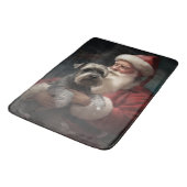 Schnauzer met Sinterklaas Festive Kerstmis Badmat (Gekanteld)
