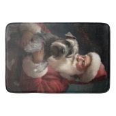 Schnauzer met Sinterklaas Festive Kerstmis Badmat (Voorkant)