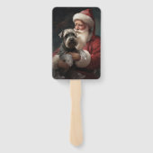 Schnauzer met Sinterklaas Festive Kerstmis Handwaaier (Achterkant)