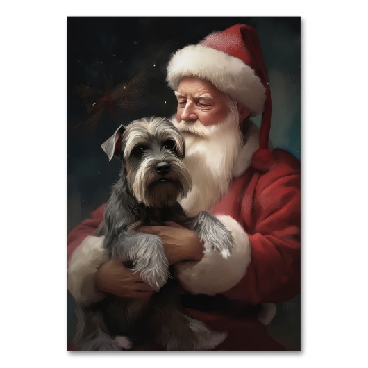 Schnauzer met Sinterklaas Festive Kerstmis Kaart (Voorkant)