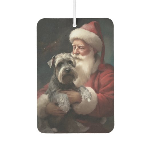 Schnauzer met Sinterklaas Festive Kerstmis Luchtverfrisser (Voorkant)