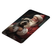 Schnauzer met Sinterklaas Festive Kerstmis Magneet (Linkerzijde)