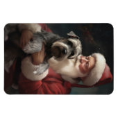 Schnauzer met Sinterklaas Festive Kerstmis Magneet (Horizontaal)