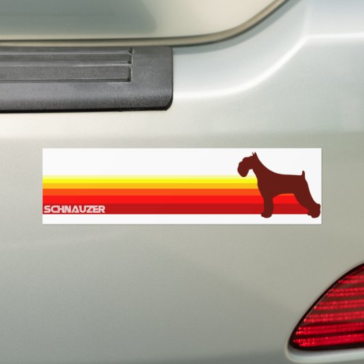 Schnauzer met Stripes-Bumpersticker Bumpersticker (Op auto)