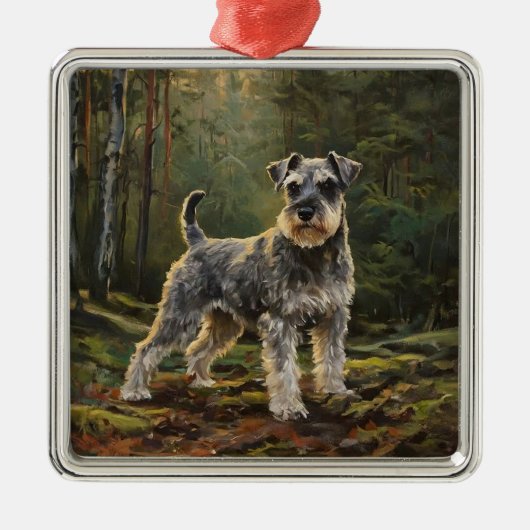 Schnauzer  metalen ornament (Voorkant)