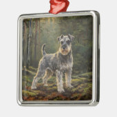 Schnauzer  metalen ornament (Links)