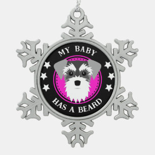 Schnauzer, mijn Baby, heeft schimmel Tin Sneeuwvlok Ornament