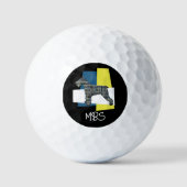 Schnauzer Mini Giant Stand Dog Silhouette TriGrid Golfballen (Voorkant)