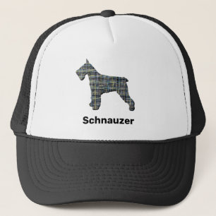 Schnauzer Mini Standard Giant Dog Silhouette Grid Trucker Pet