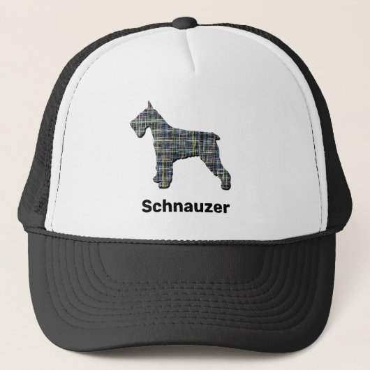 Schnauzer Mini Standard Giant Dog Silhouette Grid Trucker Pet (Voorkant)