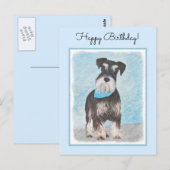 Schnauzer (Miniature) Painting - Cute Original Dog Briefkaart (Voorkant / Achterkant)