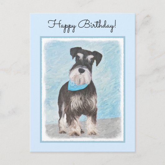 Schnauzer (Miniature) Painting - Cute Original Dog Briefkaart (Voorkant)