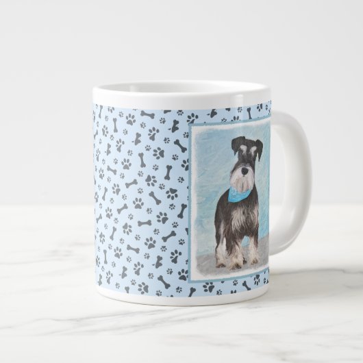 Schnauzer (miniatuur) schilderen - Stomme oorspron Grote Koffiekop (Voorkant rechts)