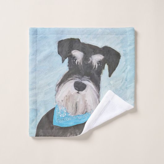 Schnauzer (miniatuur) schilderen - Stomme originel Bad Handdoek (Wasdoekje)