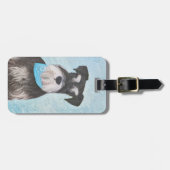 Schnauzer (miniatuur) schilderen - Stomme originel Bagagelabel (Voorkant horizontaal)