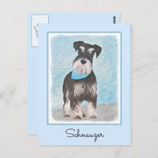 Schnauzer (miniatuur) schilderen - Stomme originel Briefkaart (Voorkant / Achterkant)
