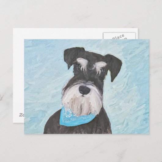 Schnauzer (miniatuur) schilderen - Stomme originel Briefkaart (Voorkant / Achterkant)
