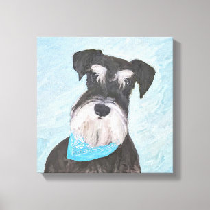 Schnauzer (miniatuur) schilderen - Stomme originel Canvas Afdruk