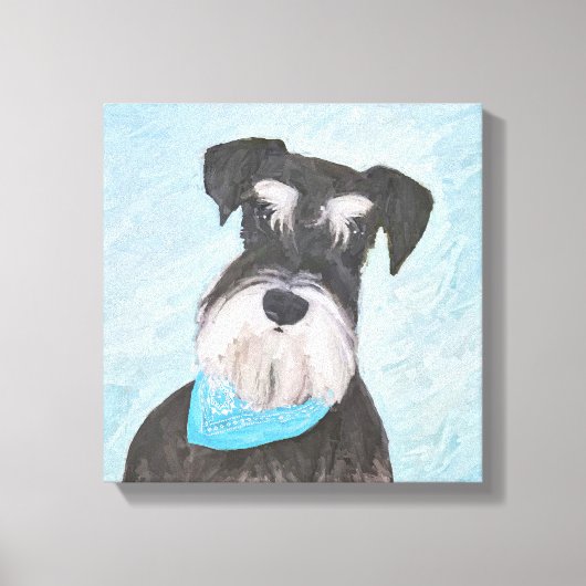 Schnauzer (miniatuur) schilderen - Stomme originel Canvas Afdruk (Voorkant)