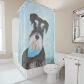 Schnauzer (miniatuur) schilderen - Stomme originel Douchegordijn (In situ)