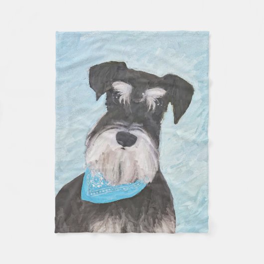 Schnauzer (miniatuur) schilderen - Stomme originel Fleece Deken (Voorkant)