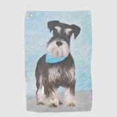 Schnauzer (miniatuur) schilderen - Stomme originel Golfhanddoek (Voorkant)