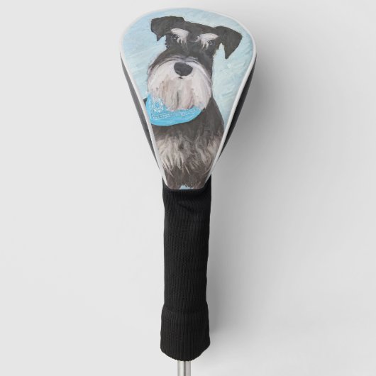 Schnauzer (miniatuur) schilderen - Stomme originel Golfheadcover (Voorkant)