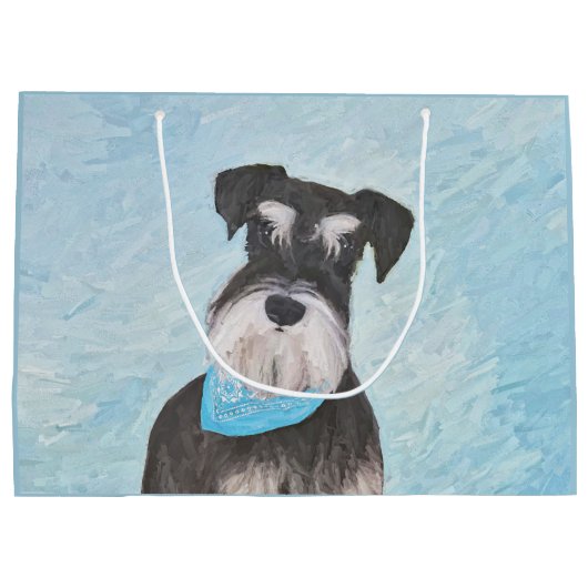 Schnauzer (miniatuur) schilderen - Stomme originel Groot Cadeauzakje (Achterkant)