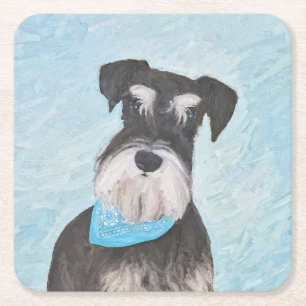 Schnauzer (miniatuur) schilderen - Stomme originel Kartonnen Onderzetters