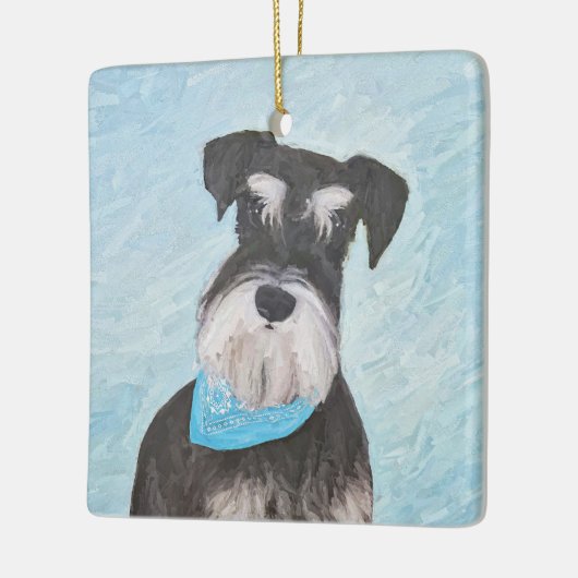 Schnauzer (miniatuur) schilderen - Stomme originel Keramisch Ornament (Links)