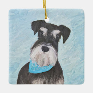 Schnauzer (miniatuur) schilderen - Stomme originel Keramisch Ornament
