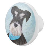 Schnauzer (miniatuur) schilderen - Stomme originel Keramische Knop (Rechts)