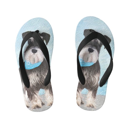 Schnauzer (miniatuur) schilderen - Stomme originel Kinder Teenslippers (Voetbed)