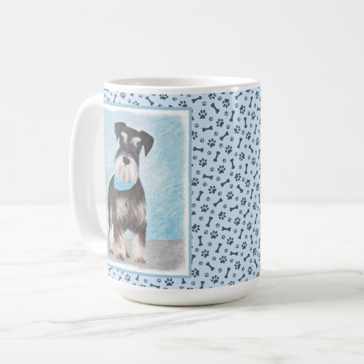 Schnauzer (miniatuur) schilderen - Stomme originel Koffiemok (Voorkant links)