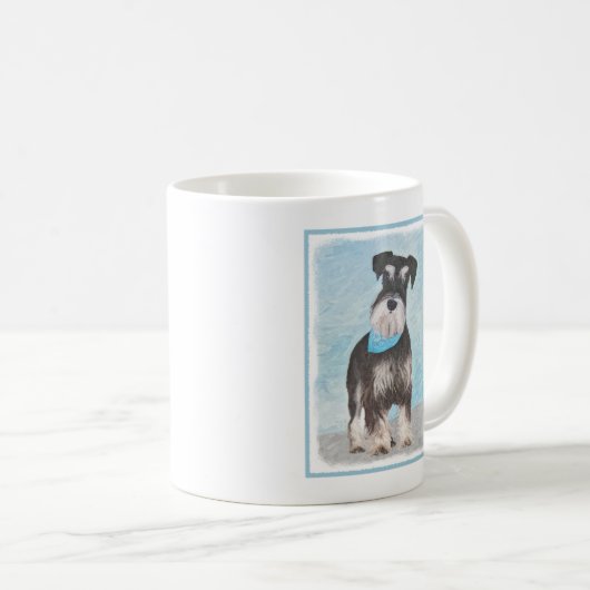 Schnauzer (miniatuur) schilderen - Stomme originel Koffiemok (Voorkant rechts)