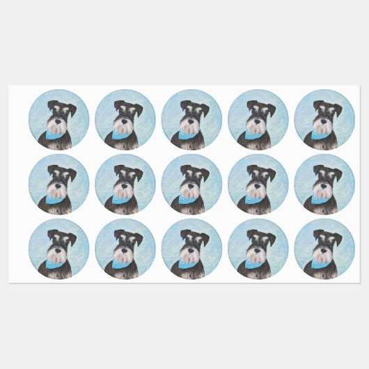 Schnauzer (miniatuur) schilderen - Stomme originel Labels (Vel)