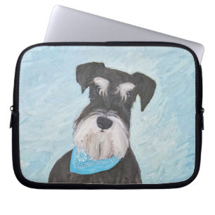 Schnauzer (miniatuur) schilderen - Stomme originel Laptop Sleeve