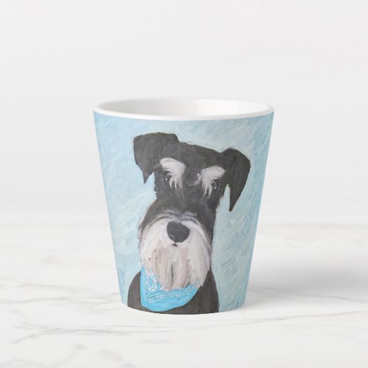 Schnauzer (miniatuur) schilderen - Stomme originel Latte Mok (Voorkant)