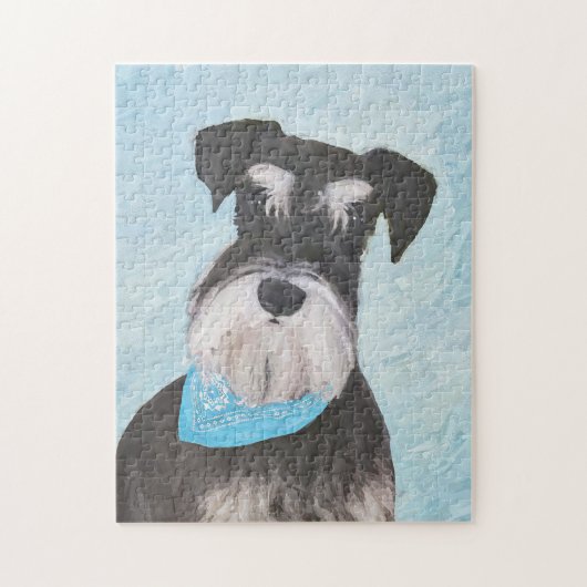Schnauzer (miniatuur) schilderen - Stomme originel Legpuzzel (Verticaal)