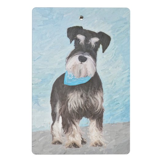 Schnauzer (miniatuur) schilderen - Stomme originel Mini Klembord (Achterkant)