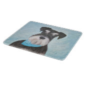 Schnauzer (miniatuur) schilderen - Stomme originel Snijplank (Hoek)