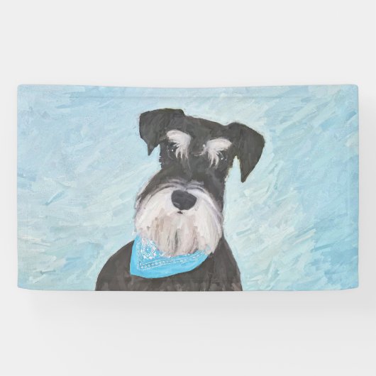 Schnauzer (miniatuur) schilderen - Stomme originel Spandoek (Horizontaal)