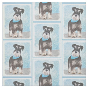 Schnauzer (miniatuur) schilderen - Stomme originel Stof