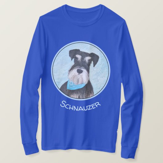 Schnauzer (miniatuur) schilderen - Stomme originel T-shirt (Design voorkant)