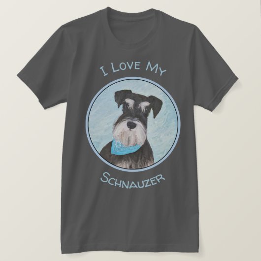 Schnauzer (miniatuur) schilderen - Stomme originel T-shirt (Design voorkant)